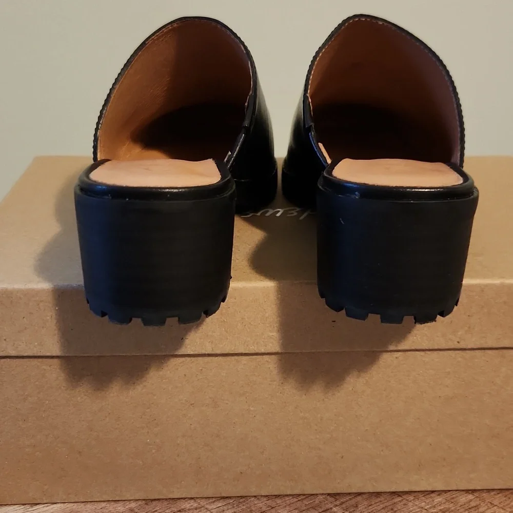 Madewell Black Leather Women's Mules - Picture 3 of 8